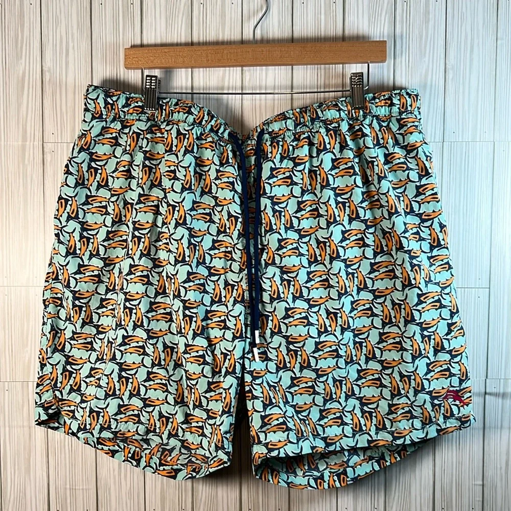 Tommy Bahama Men’s Naples Moorea Marlins Trunks Shorts Orange & Blue‎ Size XXL